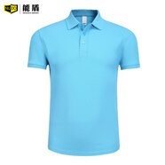 能盾DIY班服定制工作服短袖翻領(lǐng)T恤修身顯瘦文化衫廣告衫印字Logo ZM20203天藍 S