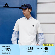 adidas情侶休閑純棉上衣圓領(lǐng)短袖T恤男女夏季阿迪達(dá)斯官方輕運(yùn)動 米白 M