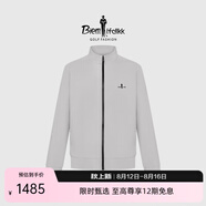 比音勒芬（Biemlfdlkk）【抗UV防曬】春秋季男士上衣休閑運動(dòng)外套戶(hù)外風(fēng)凈色立領(lǐng)夾克百搭 19淺灰 L