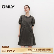ONLY夏季時(shí)尚休閑泡泡袖寬松短裙連衣裙女|124207018 E52 錫镴灰色 M 165/84A