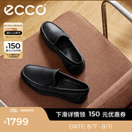 愛(ài)步（ECCO）豆豆鞋男 樂(lè)福鞋一腳蹬皮鞋牛皮男鞋 S輕巧莫克540514 黑色54051401001 41