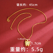鑫飾界（Golden world）越南沙金幸運(yùn)草耳釘女夏季百搭簡約高級(jí)感 X2681蝴蝶項(xiàng)鏈