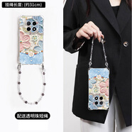 藝彩家 適用oppoA5Pro手機(jī)殼新款夏日a5可背斜挎掛繩A15硅膠a15s油畫平安花四角防摔女保護(hù)套 透明-油畫平安花藍(lán)-掛件B003 OPPOA5