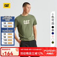 CAT卡特春新品男涼感設(shè)計(jì)反光logo印花短袖T恤輕戶外 暗綠色 2XL