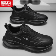 回力男鞋軟底跑步運動(dòng)鞋秋冬季新款男士休閑小白鞋子 黑色(皮面) 43