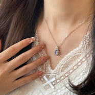 KSLS925銀紫水晶葫蘆項鏈女鎖骨鏈招財福祿吊墜生日禮物送媽媽女友 紫運葫蘆項鏈+S925銀鏈+玫瑰禮盒 情人節(jié)禮物/配首飾證書/代寫賀卡