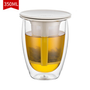 BODUM波頓濾茶器 耐熱玻璃杯茶水分離家用辦公泡茶神器個人專用 白色