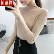 恒源祥新款羊毛衫半高領(lǐng)媽媽款針織打底羊毛絨毛衣女新款修身針織衫上衣 駝色*/不值百元包退-旗艦款 M M【建議90-105斤】