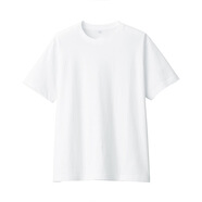 MUJI COM無印良品同款男女日式無印質(zhì)T恤衫寬松圓領(lǐng)體恤休閑情侶裝全棉黑 白色T恤 M