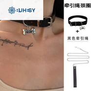BUHESYT暗黑風(fēng)純欲性感牽引繩狗骨頭脖頸環(huán)choker項(xiàng)圈女朋克頸帶情侶頸鏈 黑色狗骨頭項(xiàng)圈+鏈條組合