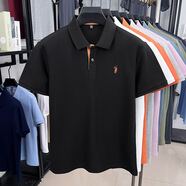 開(kāi)樂(lè )夫服飾小馬標夏季男短袖T恤衫翻領(lǐng)刺繡休閑polo衫上衣 新品-黑色 M
