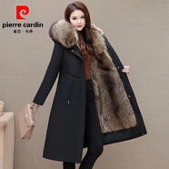 皮爾卡丹派克服女貂內膽可拆卸2025冬新款皮毛一體尼克服長(cháng)款皮草外套大衣 長(cháng)款黑色外殼+三色毛內膽 110厘 L 110-120斤抗寒零下50度