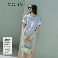 MO&Co.連衣裙夏美式復(fù)古印花寬松棉質(zhì)T恤裙氣質(zhì)休閑時裝摩安珂 中花灰色 M 165