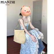 棉致法式藍(lán)色甜美碎花吊帶連衣裙女夏季2025新款收腰顯瘦高級(jí)感長(zhǎng)裙 2382藍(lán)色【高品質(zhì)35.5】 L 100-115斤