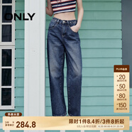 ONLY2024秋冬新款休閑百搭設計感高腰直筒褲牛仔褲女|124132040 J35 復古牛仔390 S (160) 64A