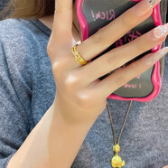 海上羅孚黃金璀璨星河戒指女款999足金莫桑石閉口戒子生日情人節送女朋友 禮盒