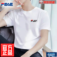 FEAE官方品牌t恤男短袖2025夏款刺繡純棉冰絲休閑簡(jiǎn)約圓領(lǐng)大碼短袖 白色【Y】 2XL 【建議145-160斤】