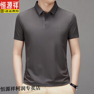 恒源祥2025男士夏季新款寬松無痕翻領(lǐng)薄款純色氣質(zhì)半袖POLO衫T恤男 咖色 XL 【135-155】