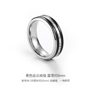 茗翼自律戒指鈦鋼不掉色冷淡風感小眾單身hippop歐美個性男款 自律戒指6#-黑色