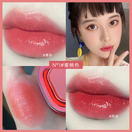 Gella's嘟嘟唇口紅 gellas冰晶潤(rùn)澤口紅 滋潤(rùn)顯白秋冬唇彩不易掉色口紅 01蜜桃色+唇刷 1.6g