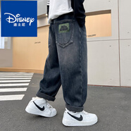 迪士尼（Disney）男童牛仔褲2025春秋新款一體絨中大童兒童裝褲子秋季男孩寬松帥氣 春秋單 150 cm
