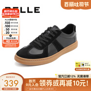 百麗男鞋舒適牛皮休閑鞋商場(chǎng)同款復(fù)古夏季透氣德訓(xùn)鞋52022CM0 黑色 40 (250mm)