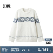 森馬毛衫男冬季費(fèi)爾島提花民族風(fēng)針織衫復(fù)古情侶毛衣寬松 白色調(diào)00311 175/92A/L