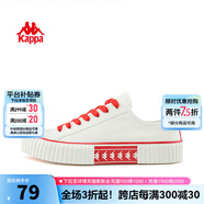 KAPPA卡帕女鞋高幫帆布鞋女款2025春季新款情侶運(yùn)動(dòng)板鞋休閑滑板鞋子女 韓國(guó)白 46
