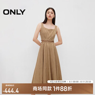 ONLY2025春季新款度假風(fēng)簡(jiǎn)約U型領(lǐng)中長(zhǎng)裙吊帶連衣裙女|125107057 E11鉛灰色 XL