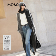 MO&Co.毛衣外套秋手工拉毛含馬海毛長款MBD3CAR018 中花灰色 L 170