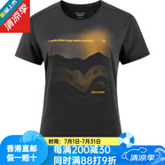 薩洛蒙（Salomon）薩洛蒙  SHKOUT CORE SS TEE GTS W 黃金聯(lián)賽 戶外字母圓領(lǐng)舒適短 深黑色 XS