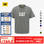 CAT卡特春新品男涼感設計反光logo印花短袖T恤輕戶(hù)外 灰色 XL