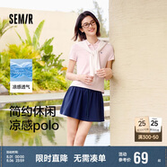 森馬（Semir）POLO衫女涼感抗菌修身襯衫2025夏刺繡休閑通勤套頭衫109325115001