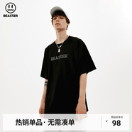 BEASTER短袖T恤男女同款國(guó)潮牌基礎(chǔ)款純色休閑圓領(lǐng)上衣易穿搭 黑色 XL