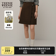 Teenie Weenie小熊女裝冬裝簡(jiǎn)約氣質(zhì)時(shí)尚毛呢半身短裙A字裙高腰裙 棕色 M (165)