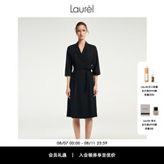 Laurèl【輕薄綿羊毛】春夏新款羊毛七分袖連衣裙女LWL352Y02400 經(jīng)典黑 XS 155/80A