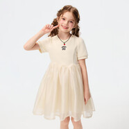 媛媛公主女童時(shí)尚短袖連衣裙2025夏季新款洋氣女孩公主裙網(wǎng)紗拼接裙子 單件連衣裙 130 cm