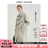 VEGA CHANG牛角扣呢子大衣女冬2025年學院風加厚毛呢大衣 燕麥色長款（160以上推薦） M