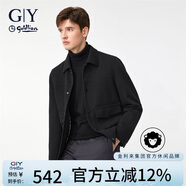 金利來GY服飾單夾克男翻領(lǐng)單茄克時尚休閑男士上衣外套 黑色 L00 