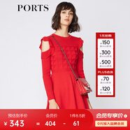 PORTS寶姿女裝連衣裙 春夏新品女裝甜美荷葉邊裝飾連衣裙SA9K260JKW002 紅色 XL