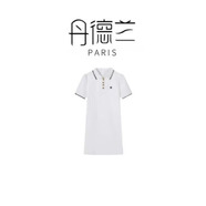 丹德蘭法國小眾設(shè)計感高級感氣質(zhì)修身顯瘦連衣裙短袖女-1275 白色 S （85-105斤）