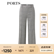 PORTS寶姿秋冬新品女裝中腳口長(zhǎng)褲LM9P024NFF073 丈青色格子 2XL (12)