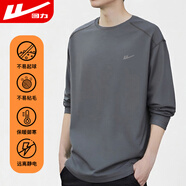 回力長(zhǎng)袖t恤男圓領(lǐng)印花寬松套頭秋季打底衫潮流休閑舒適上衣男裝