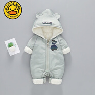 G.DUCKKIDS嬰兒連體衣服秋冬裝新生寶寶外出抱服秋冬哈衣嬰幼兒反光熊爬服 綠色（冬款） 80碼建議身高75-85年齡7-10月