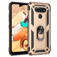 跨境適用LG Stylo5軍士防摔鎧甲手機(jī)殼 K51車載指環(huán)支架K31手機(jī)殼 金色 LG Stylo 7 4G