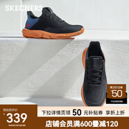 斯凱奇（Skechers）男鞋夏季百搭休閑鞋運動(dòng)鞋一腳蹬減震舒適透氣網(wǎng)面鞋 黑色/海軍藍色/65867-BKNV 40