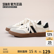 Semir德訓鞋女鞋2025秋季舒適防滑運動(dòng)鞋板鞋女SFYM233038 米黑 40