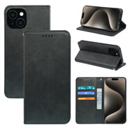 磁吸現(xiàn)貨手機皮套適用HTC U24 Pro小牛皮強磁錢包定制加工保護殼 黑色 HTC U24 Pro