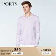 PORTS寶姿男裝春夏針織衫針織長袖v領針織套頭衫上衣MN8K016PKS001 LILAC               PKS00 M