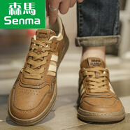 森馬/SENMA男鞋2025秋季新款運(yùn)動(dòng)休閑低幫板鞋百搭透氣復(fù)古德訓(xùn)鞋子男 淺棕色 42